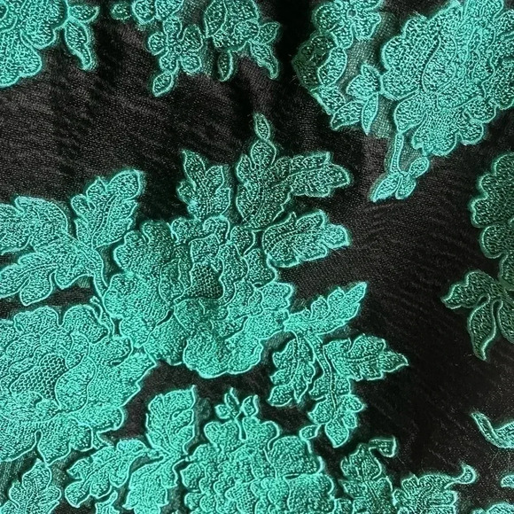 Escada Emerald Green Floral Embroidered Dress - Picture 5 of 7